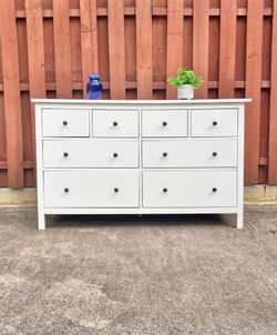 Ikea White Wooden Dresser - 8 drawers