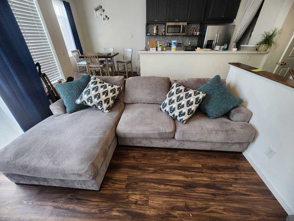L-Shape Couch and Pillows