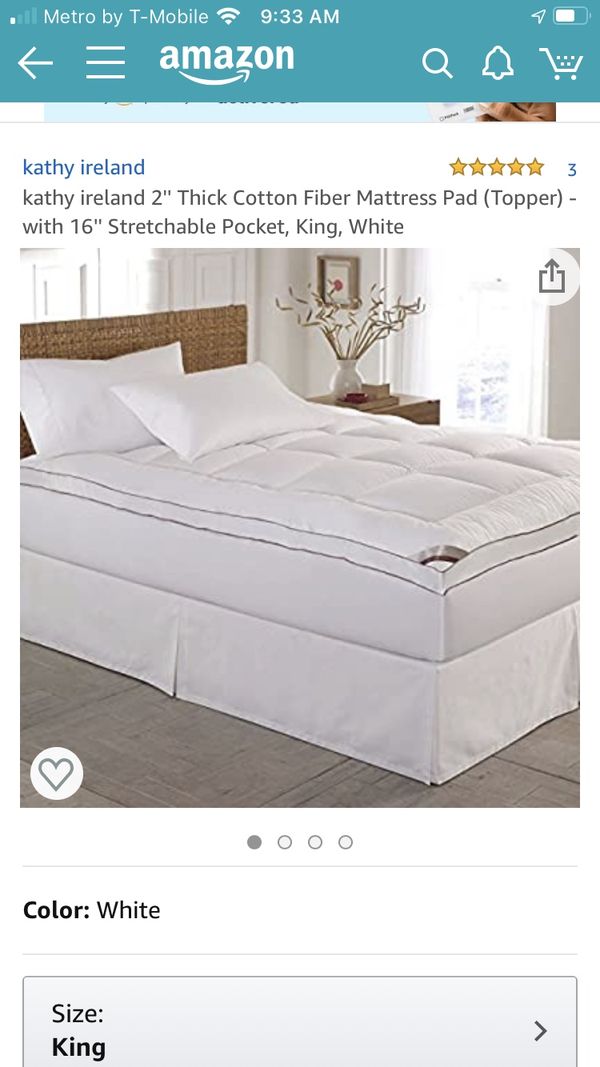 Brand new Kathy Ireland mattress top, king size for Sale