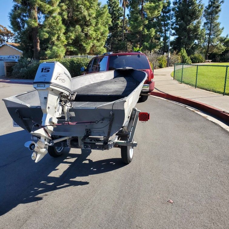 14ft Aluminum Boat And Trailer 