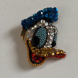 Donald Duck Jeweled Brooch