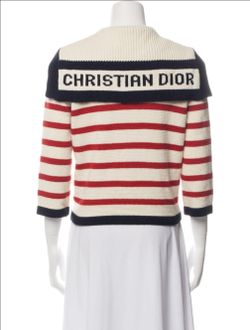 Dior striped Navy Collar Cardigan