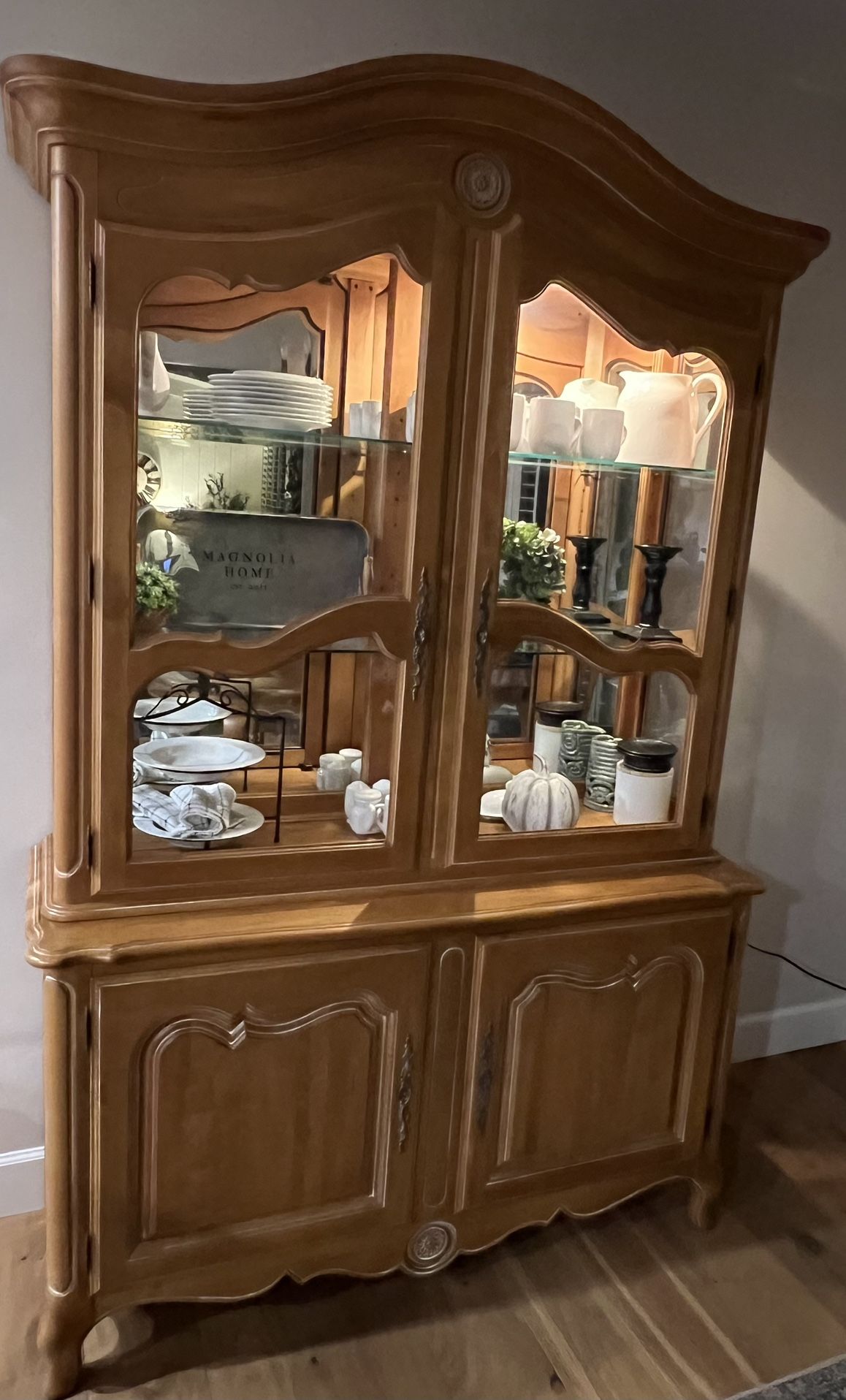Ethan Allen Country French Buffet/Display Cabinet