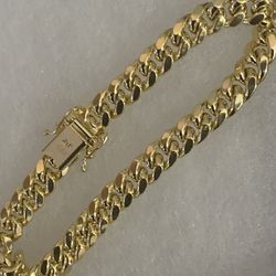6.7mm Box Lock 10k Real Gold Miami Cuban Bracelet 