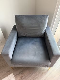 Grey chair velvet