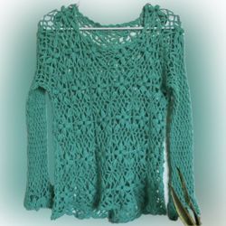 handmade crochet - long sleeve shirt/sweater