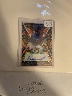 2023 leaf exotic Butterfly jackson chourio rookie Auto ba-jc1   #1/2 SUOER HOT PLAYER