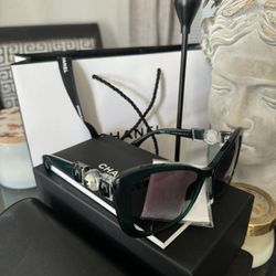 Chanel dark green sunglasses 