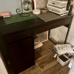 Small Black Desk. Decent Condition. Free Beat-up Desk Chair To Go With