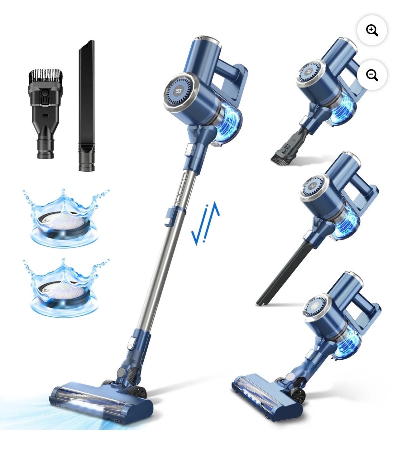 Prettycare Cordless Stick Vacuum Cleaner Lightweight Upright for Carpet Hard Floor Pet Hair W200