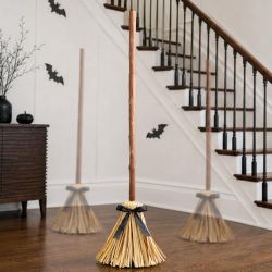 Brand New Halloween Decoration Indoor 49" Animated Floating Witch Broom