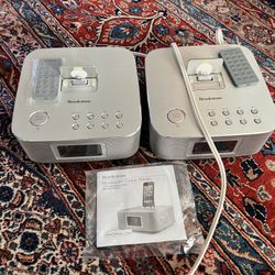 Brookstone Bluetooth Clock Radio Qty. 2 pair iPhone Model 851551 With Remotes for Sale in Escondido CA OfferUp