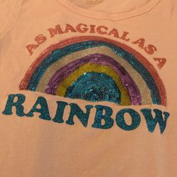 Girls Size Small (7/8) Pink/Rainbow T-shirt 