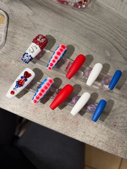 4th of July press on nails