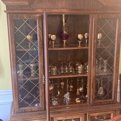 Antique China Cabinet Blown Glass