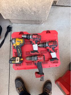 Milwaukee hammer drill and dewalt impact