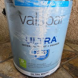 Valspar gray flat full  1 gal paint