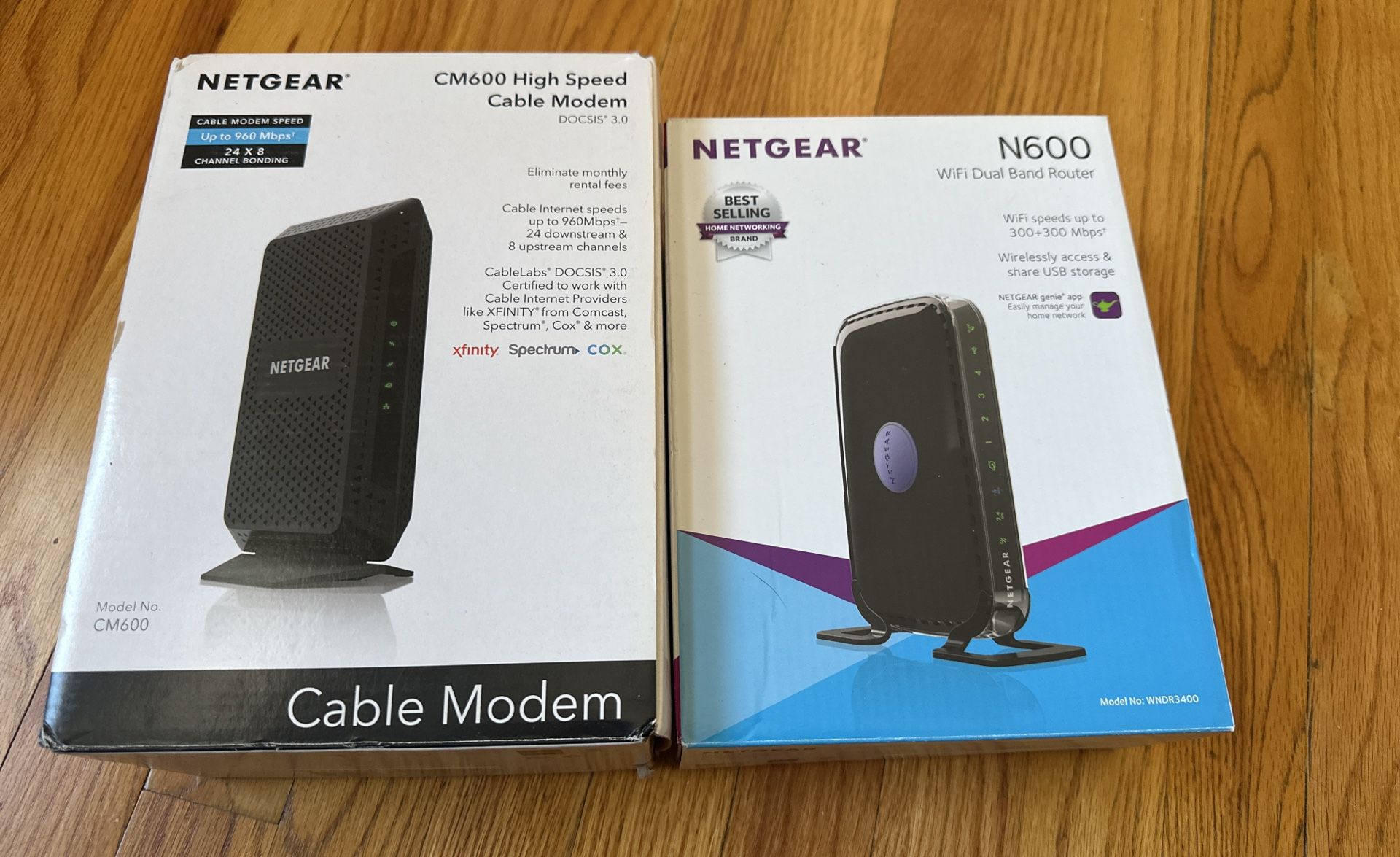 Netgear CM600 Modem And Netgear N600 Router