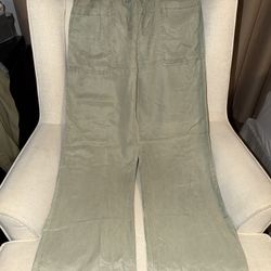 New Zara Pistachio Soft Wide Pants Size L 