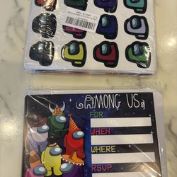 Among Us Party Invitations.  20 Cards 