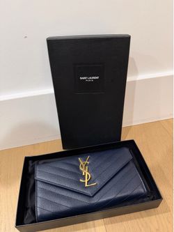 Ysl navy blue wallet