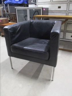 Black Leather Club Chair Contemporary IKEA Klappsta Black Leather Arm Chair
