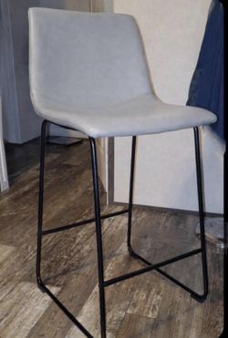 New Set of 2 Light Grey Counter Height Dining Chairs