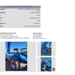 2016 Genie 6,000 Pound Forklift 