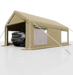 ❤️‍🔥 10x20 ft Portable Garage, Car Port with 200 g PE Tarp Cover
