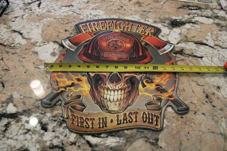Fire Fighter Skull Sign