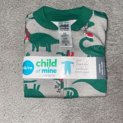 a green dinosaur and Christmas theme for child newborn 