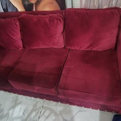 Red Velvet Couch 