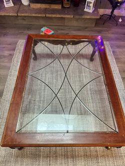 Glass Wooden Coffee Table