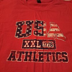 Men's T-Shirt Size XL Anvil Red USA