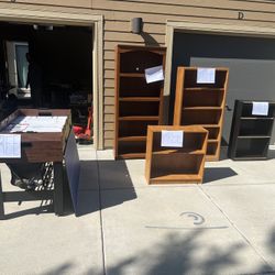 Free stuff!! Bookshelves And Game Table!! 