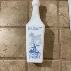 Vintage Delft Blue Ceramic Liqueur Bottle