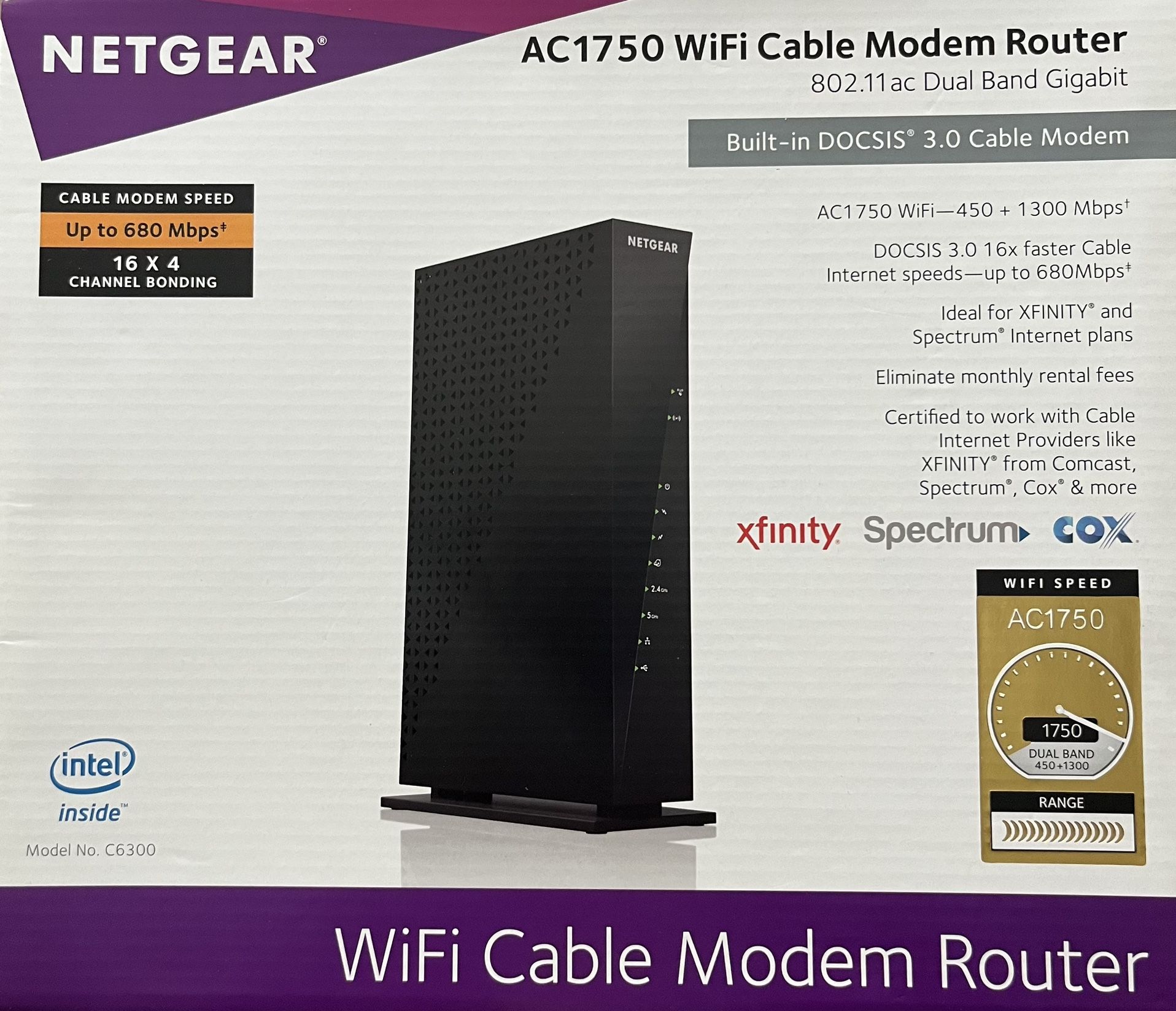 NETGEAR AC1750 WiFi Cable Modem Router