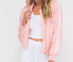 Baby pink bomber jacket