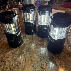 Solar Lanterns (4) Rechargeable Solar Or Plug In 