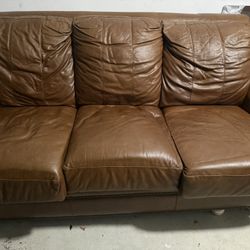 Brown Leather Couch