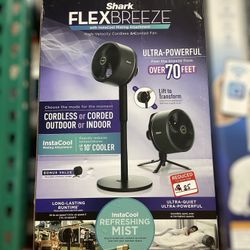 Shark FlexBreeze Fan with InstaCool Mist Attachment, Cordless & Corded, Outdoor & Indoor