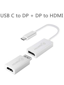 Doitby USB C To Displayport Adapter DisplayPort To HDMI Adapter Type C To HDMI Adapter MacBook Pro, Dell XPS, iMac, Surface Book, Pixelbook, Galaxy B