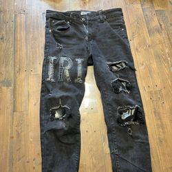 Amiri Black Print Jeans Size 30