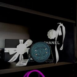 *Authentic* Chanel Iridescent Dark Turquoise Caviar Round Mini Crossbody Bag