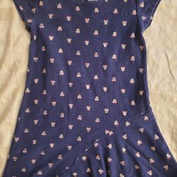 Disney Girls 2T Navy Blue Minnie Mouse Print Dress