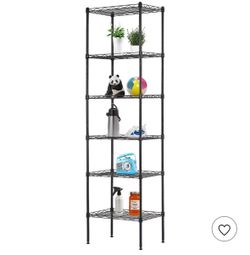 6 Tier Wire Shelving Unit Heavy Duty Storage Rack Metal Shelf Garage Organizer Shelves, Black