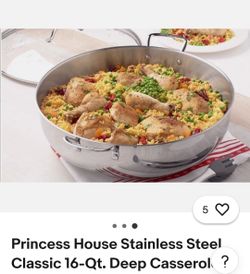 Princess House 16 Qt Stainless steel casserole