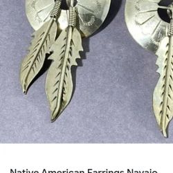Native american earrings turquoise 925 sterling silver