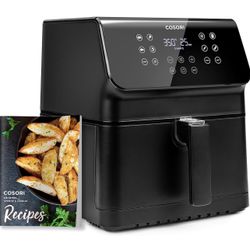 COSOR Pro | Air Frver Oven Combo. 5.8QT Large Cooker with 12 One-Touch Savable Custom Functions. Cookbook and Online Recipes. Nonstick and Dishwasher-