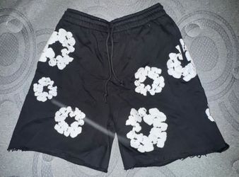 Black Denim Tear Shorts